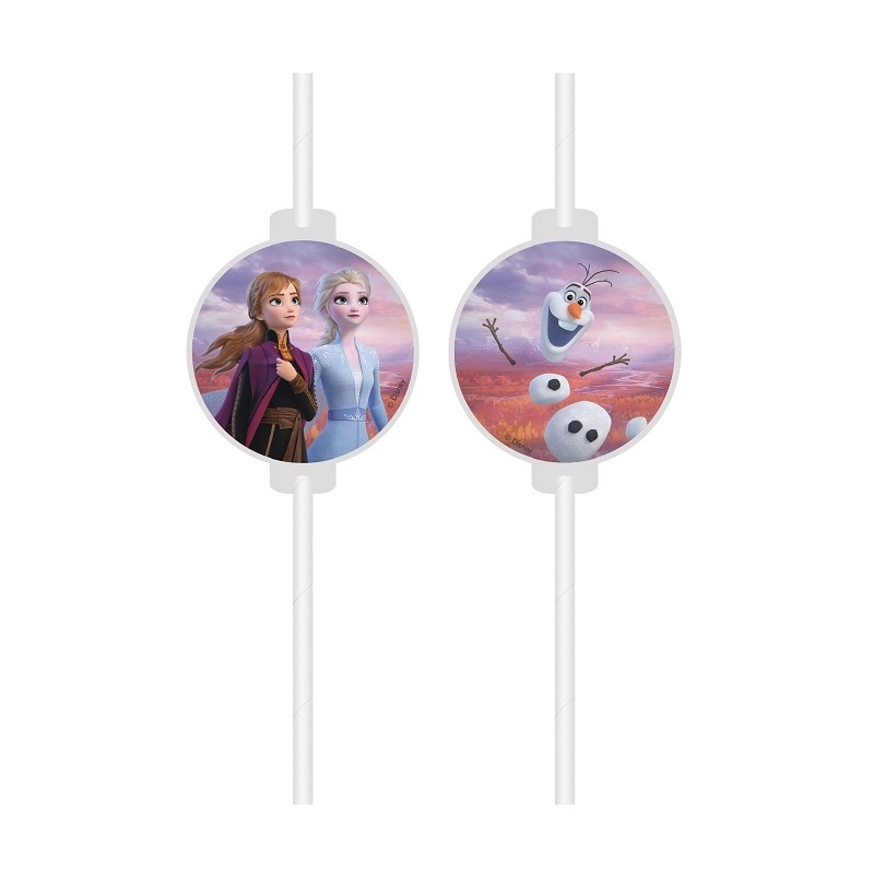 Frozen 2 - Trinkhalme aus Papier 4er Pack