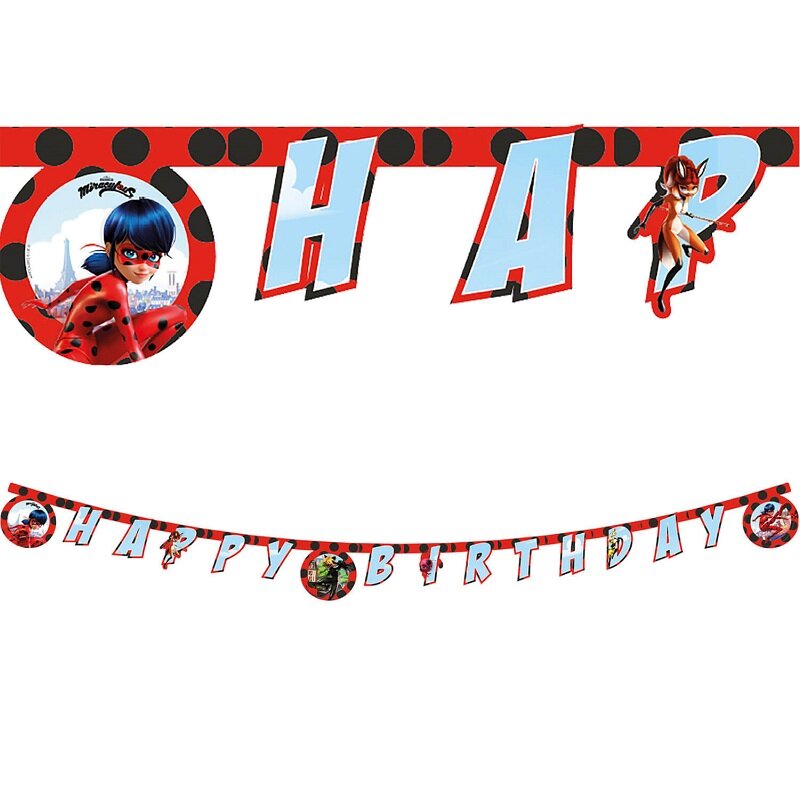 Miraculous Ladybug - Girlande Happy Birthday