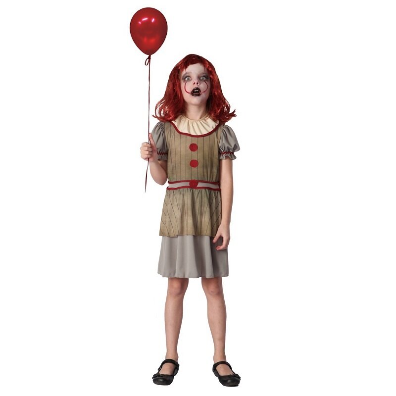Vintage Clowngirl Kinderkostüm 7-9 Jahre (120-130 cm)