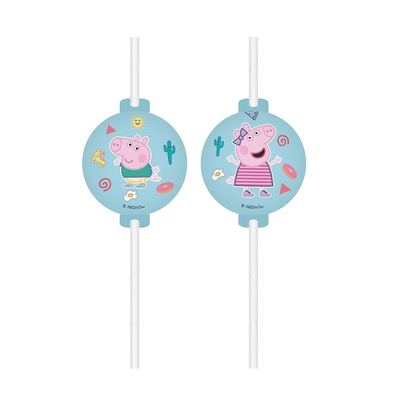Peppa Wutz - Papiertrinkhalme 4er-Pack