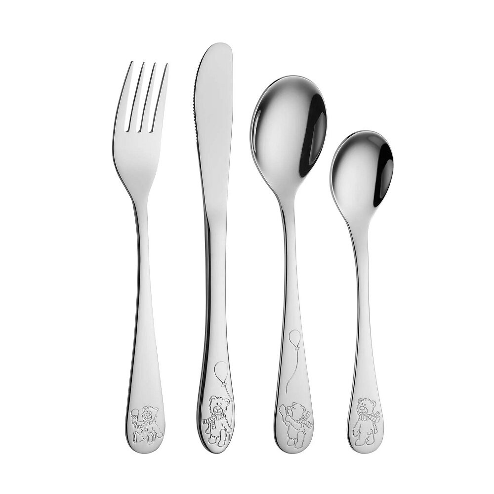 Taufgeschenk Teddybär - Besteckset mit Kuscheltie