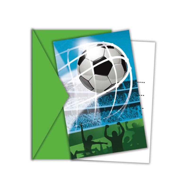 Soccer Fans - Einladungskarten mit Umschlägen 6er-Pack