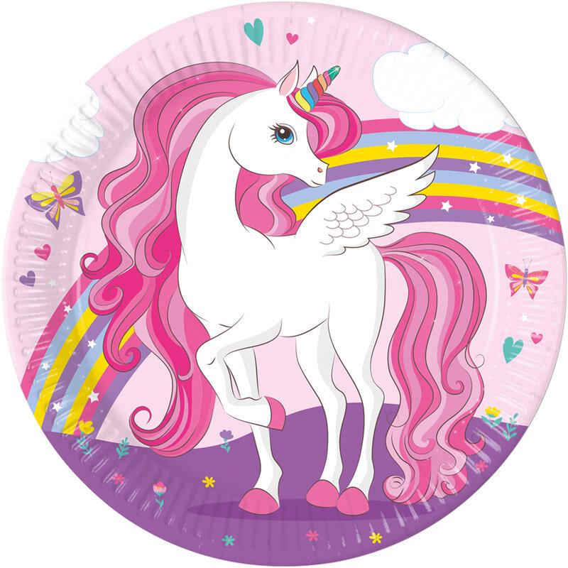 Unicorn Rainbow- Teller 8er-Pack