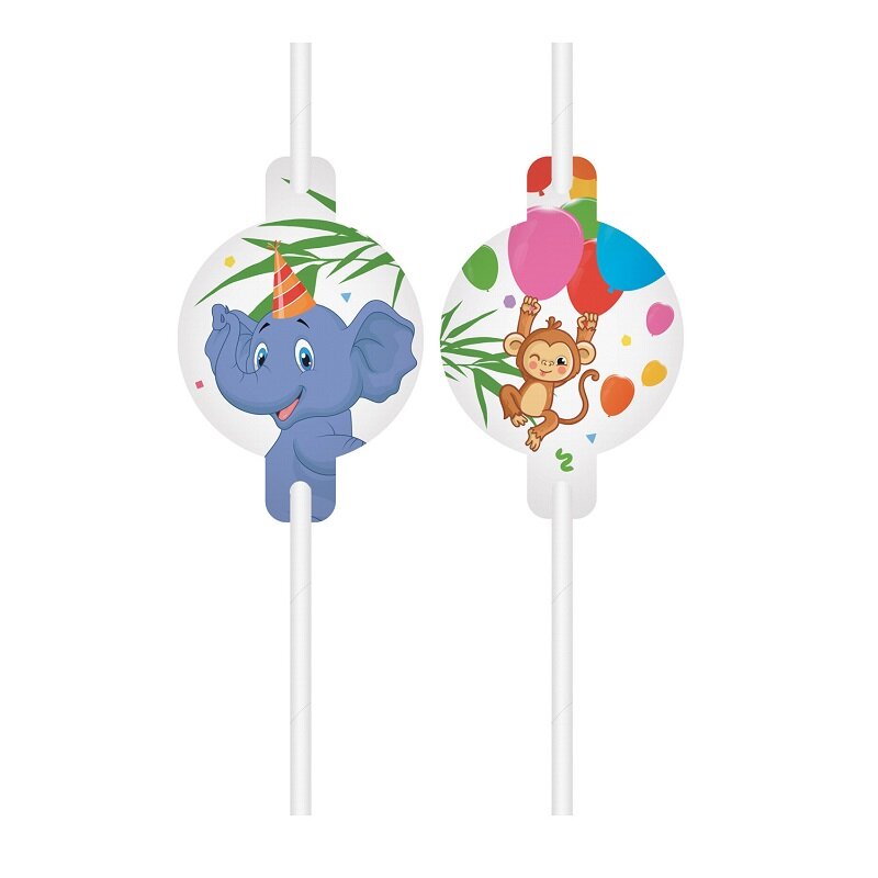 Jungle Balloons - Strohhalme 4er-Pack