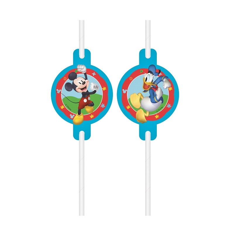Mickey Maus - Papier Trinkhalme 4er-Pack