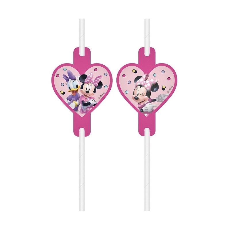 Minnie Maus - Papier Trinkhalme 4er-Pack