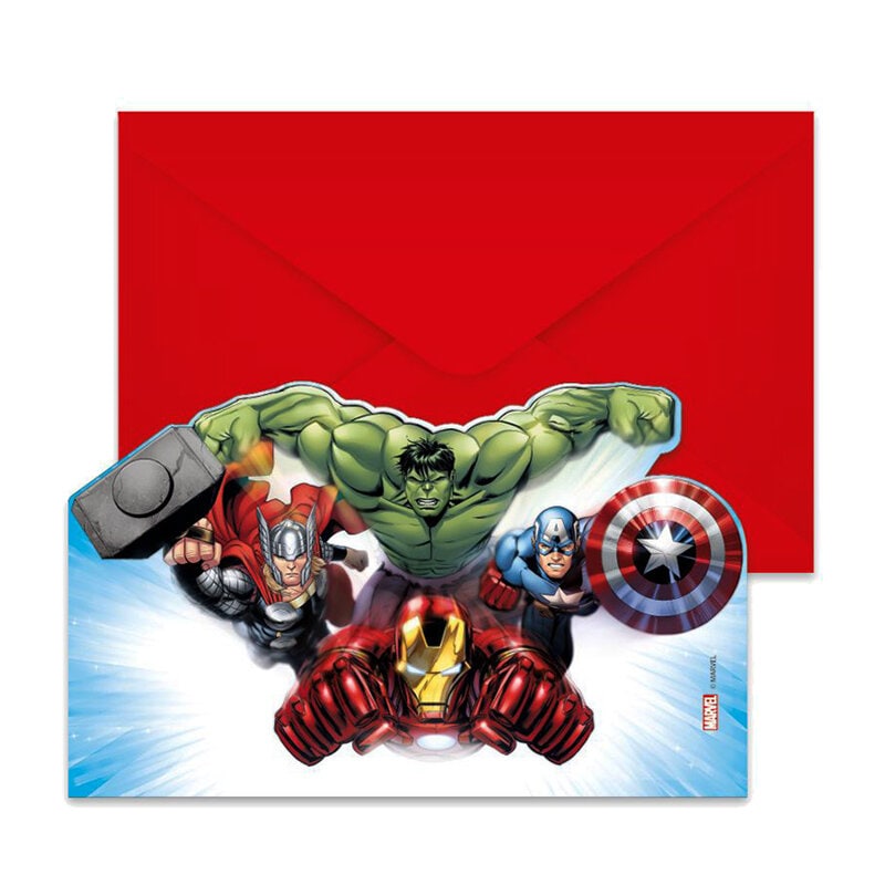 Avengers - Einladungskarten 6er-Pack