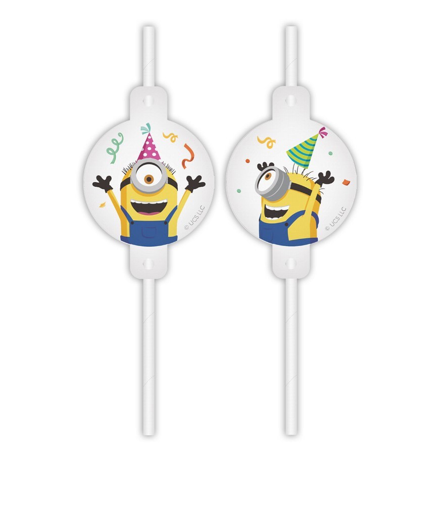 Minions - Papierstrohhalme 4er-Pack