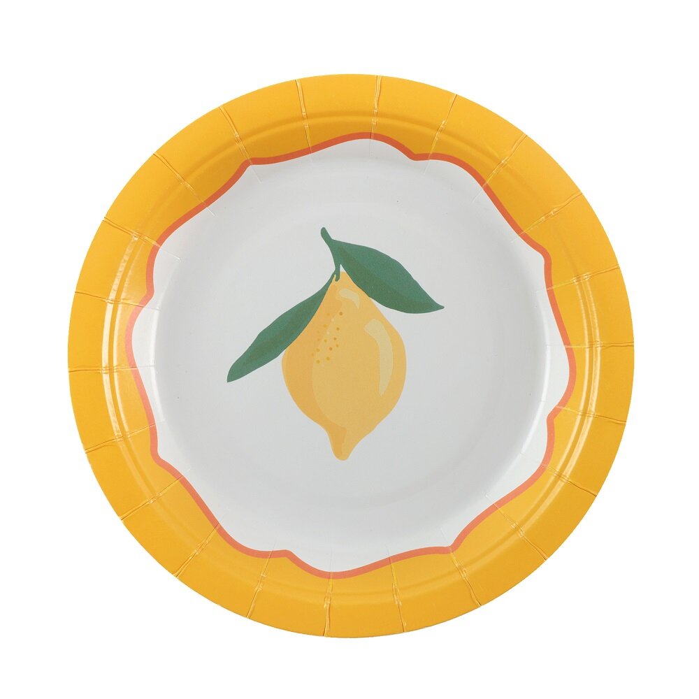 Kuchenteller mit Zitronen 6er-Pack