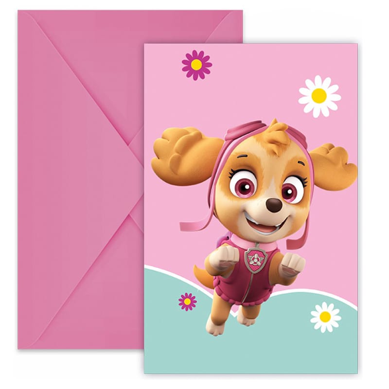 Paw Patrol Skye Einladungskarten mit Umschlägen 6er-Pack