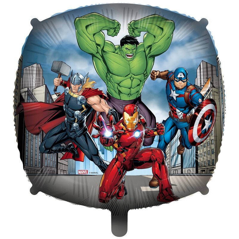 Avengers - Quadratischer Folienballon mit Ballongewicht 46 cm