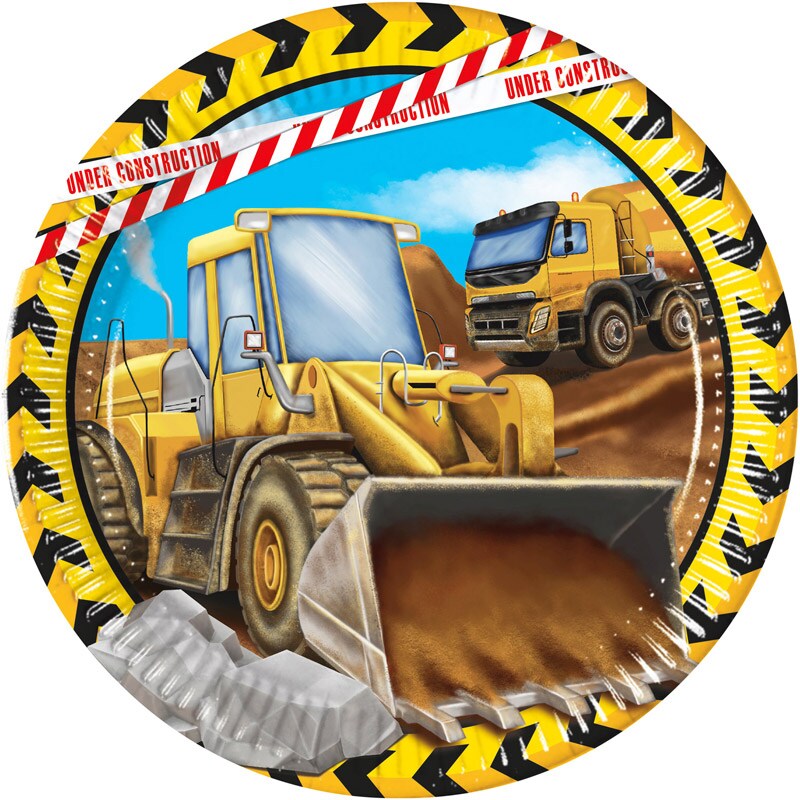 Baustelle - Teller 8er-Pack