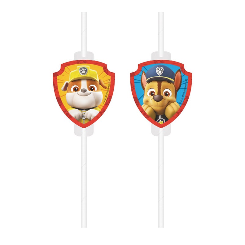 Paw Patrol - Papierstrohhalme 4er-Pack