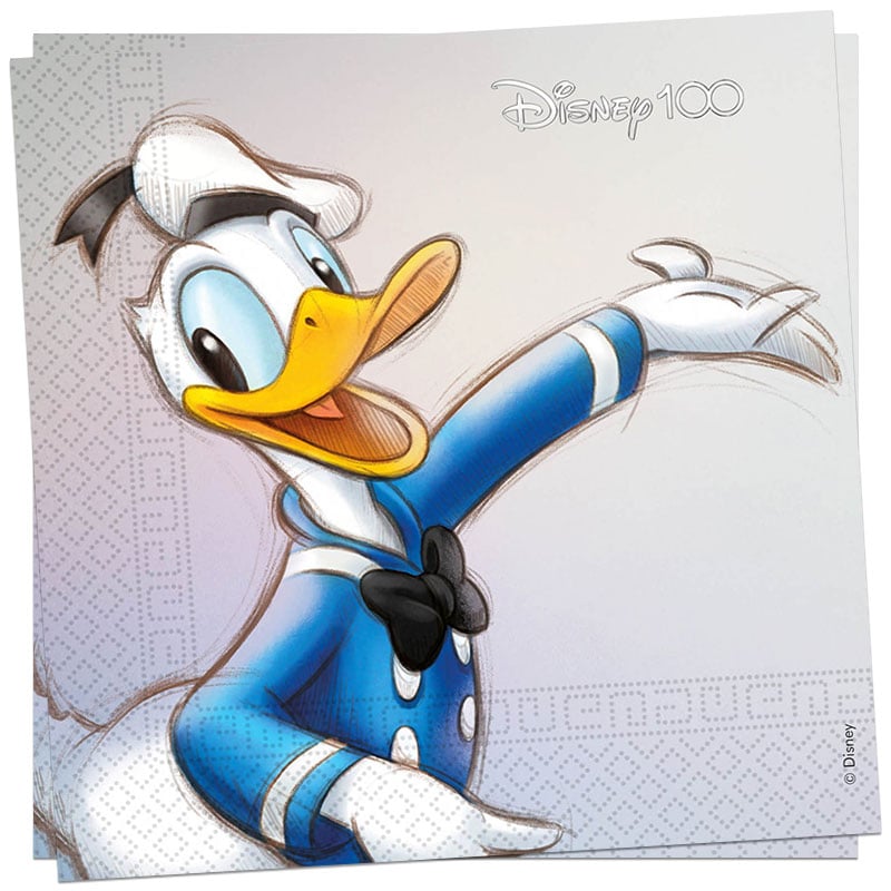 Disney 100. Jahrestag - Servietten Donald 20er-Pack