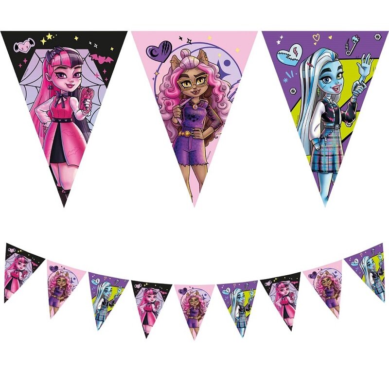 Monster High - Wimpelkette aus Pappe 230 cm