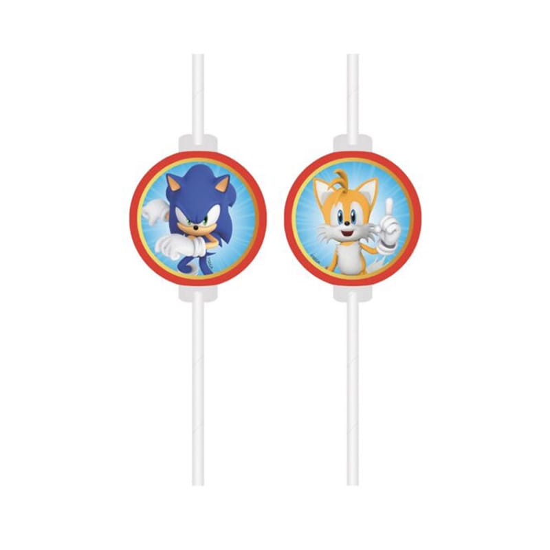 Sonic the Hedgehog - Papierstrohhalme 4er-Pack