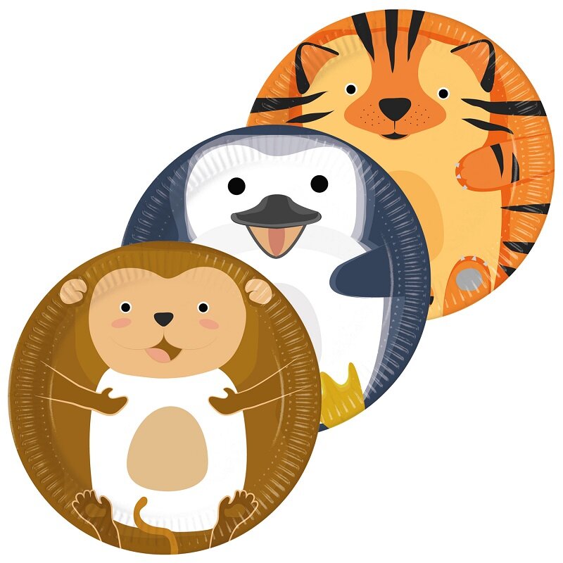 Zoo Tiere - Teller 8er-Pack
