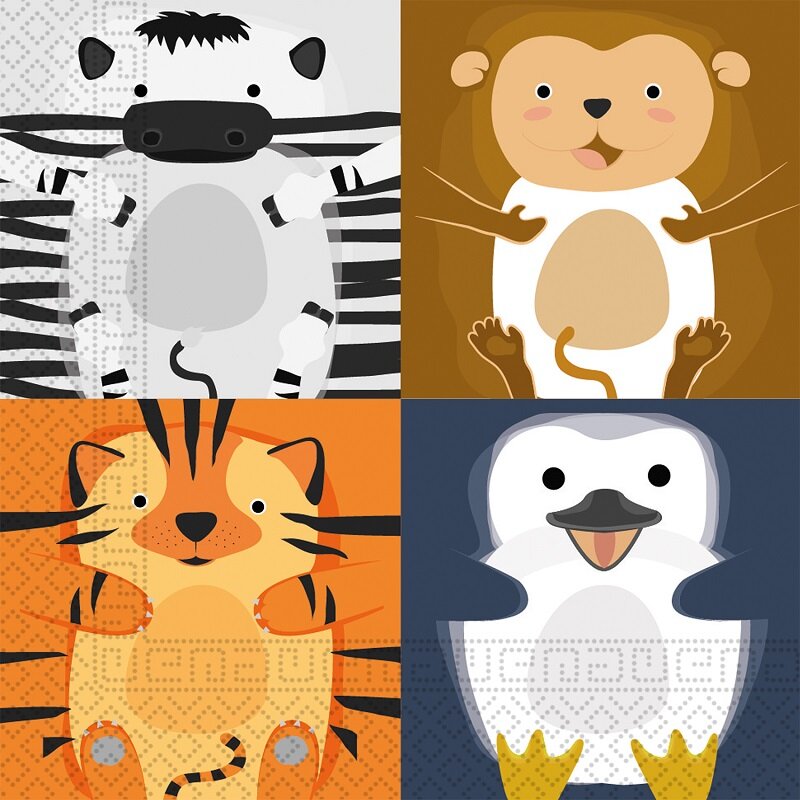 Zoo Tiere - Servietten 20er-Pack