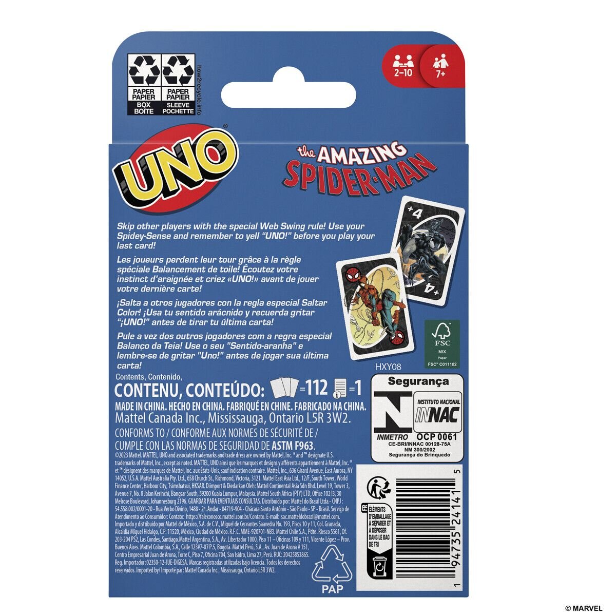 Spiderman UNO Kartenspiel