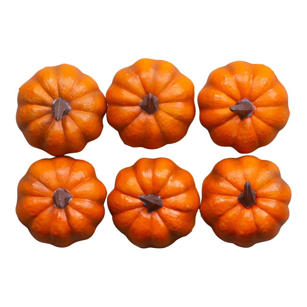 Dekorative Kürbisse aus Kunststoff 6er-Pack