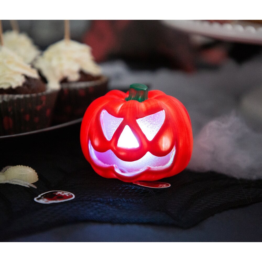 Leuchtender Halloween-Kürbis mit Farbwechsel-Licht