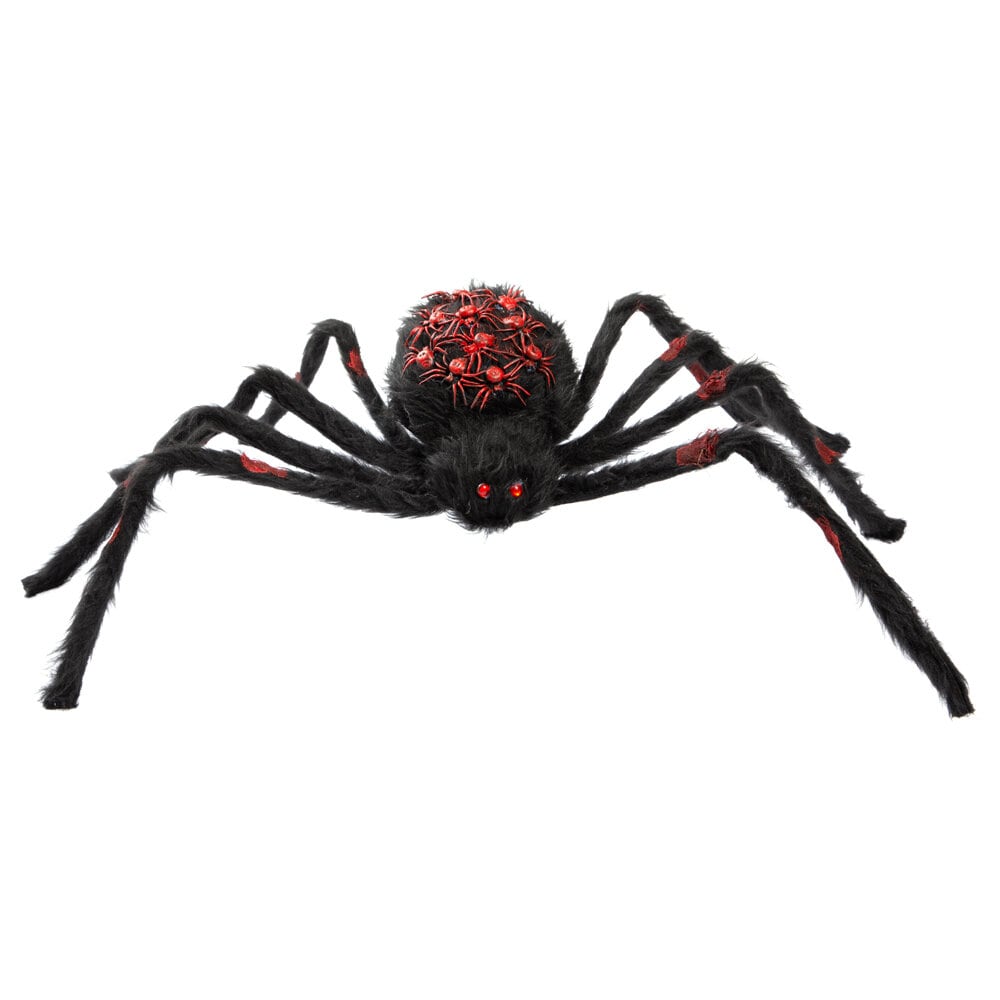 Gruselige Spinne mit kleinen roten Spinnen 75 cm