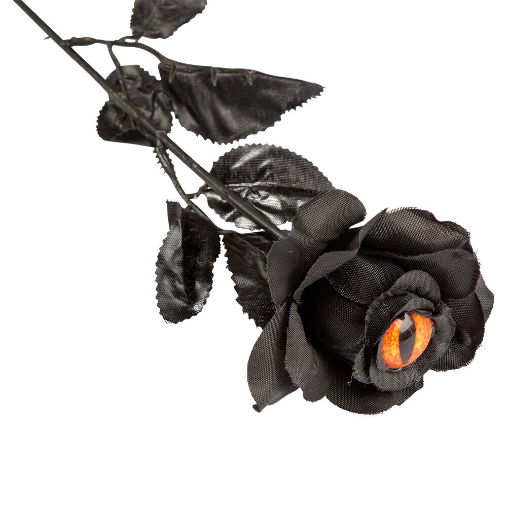 Halloween-Dekoration Schwarze Rose 43 cm