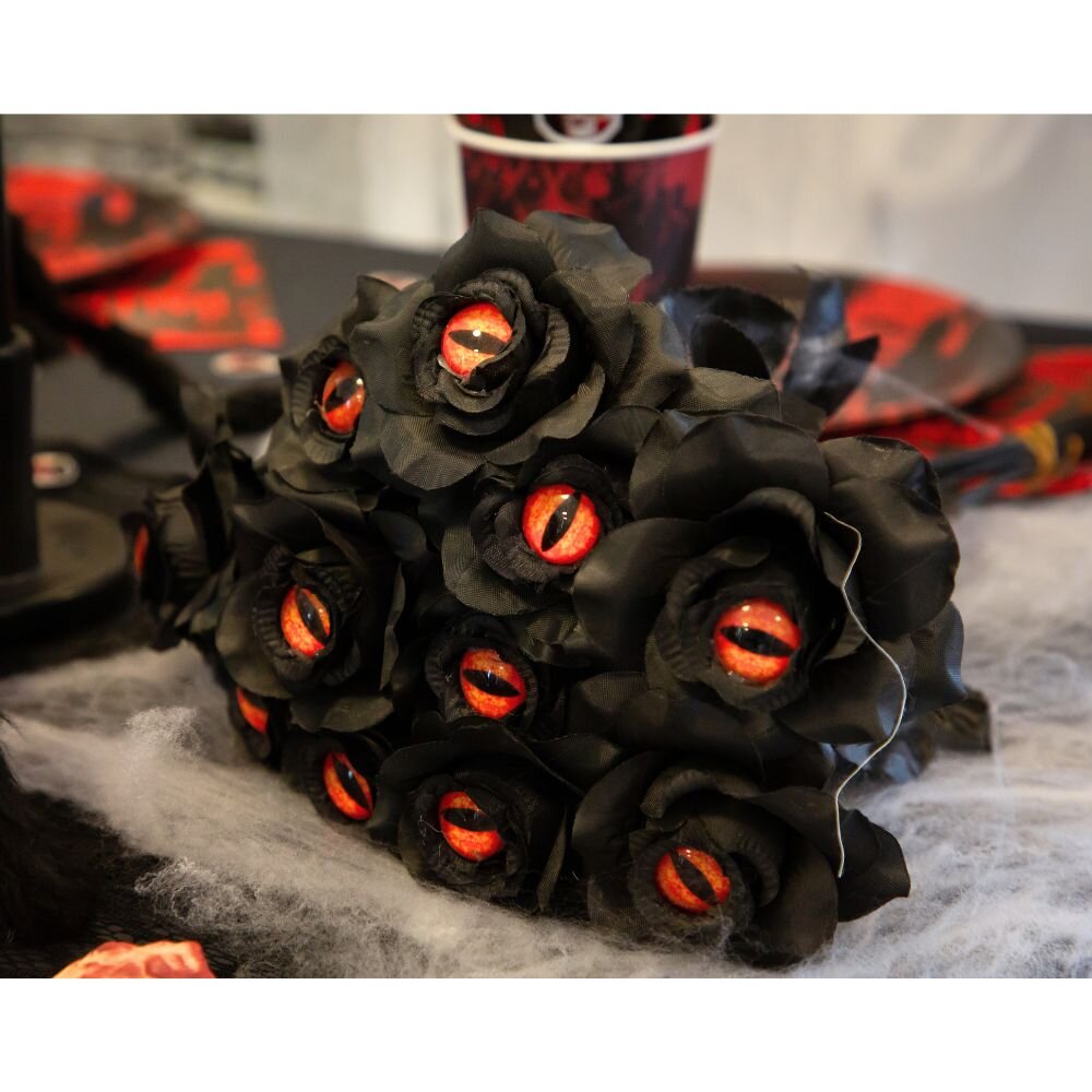 Halloween-Dekoration Schwarze Rose 43 cm