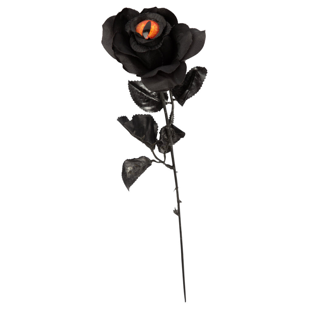 Halloween-Dekoration Schwarze Rose 43 cm