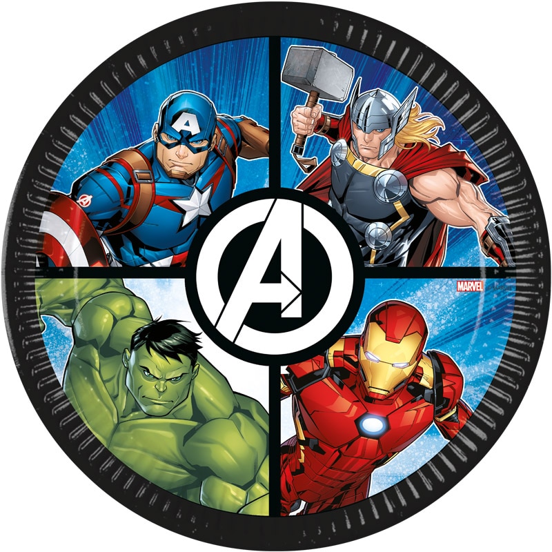 Avengers - Pappteller 23 cm, 8er-Pack