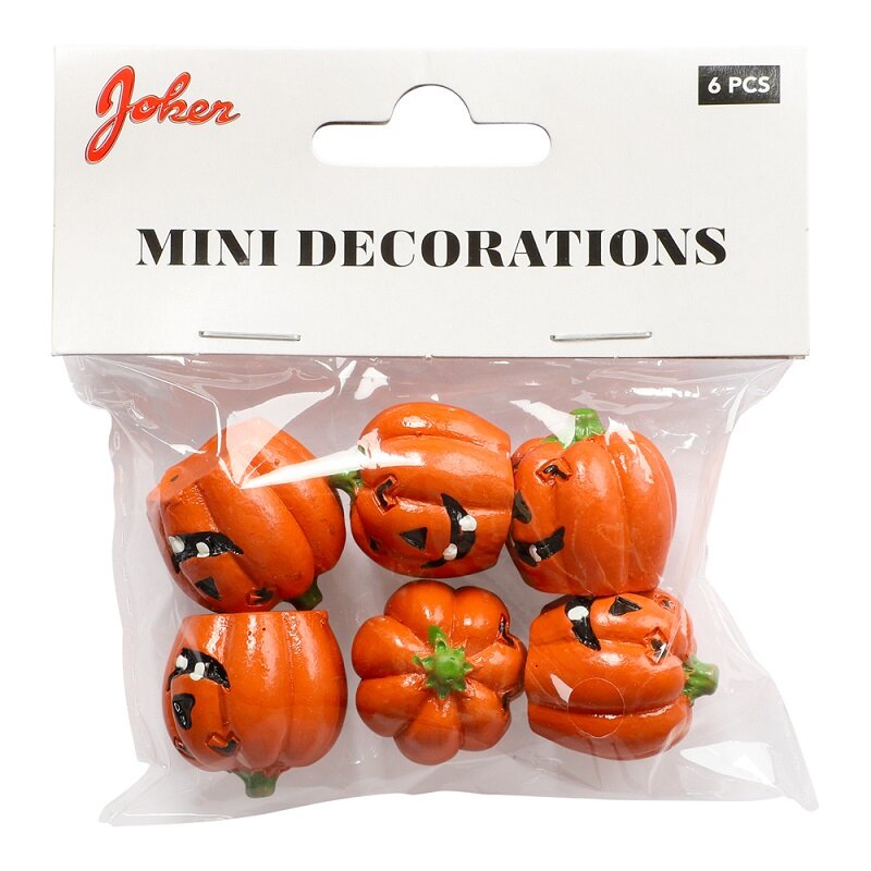 Halloweendekoration - Kleine Kürbisse 2,3 cm 6er-Pack