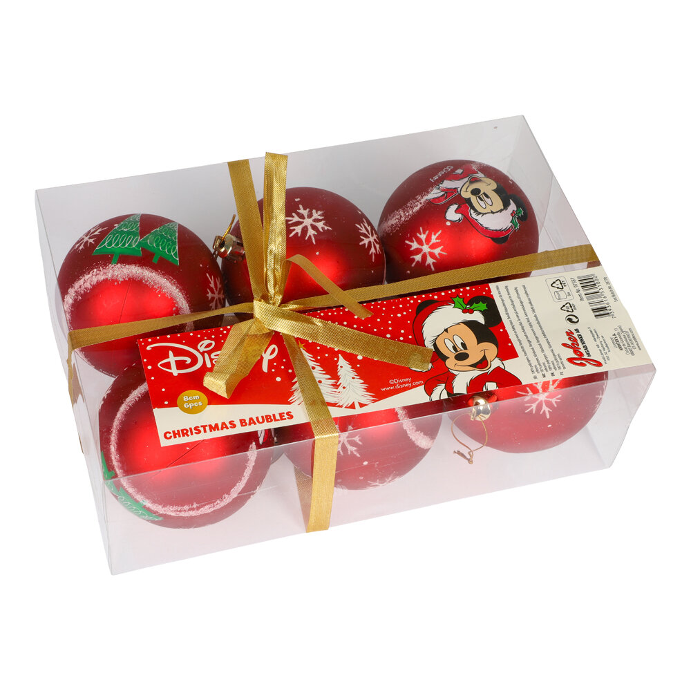Weihnachtskugeln Mickey Maus 6er-Pack