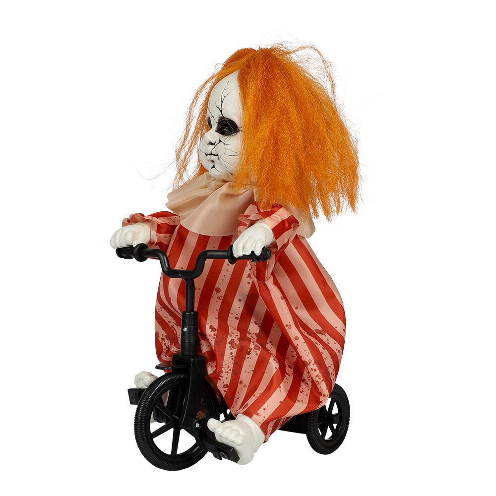 Animierte Halloween-Dekoration: Mädchen auf Fahrrad
