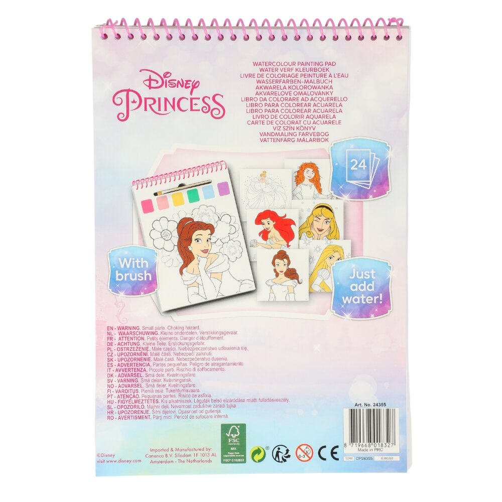 Disney Prinzessinnen Malbuch mit Aquarellfarben