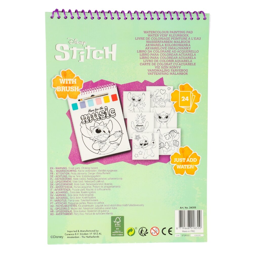 Stitch Malbuch mit Aquarellfarben