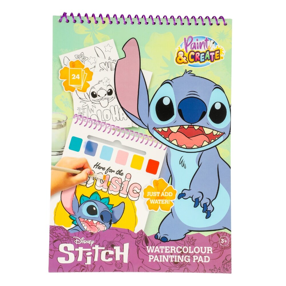 Stitch Malbuch mit Aquarellfarben