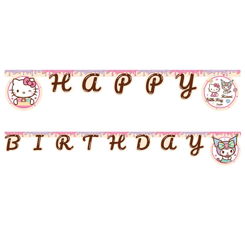 Hello Kitty & Kuromi - Girlande Happy Birthday