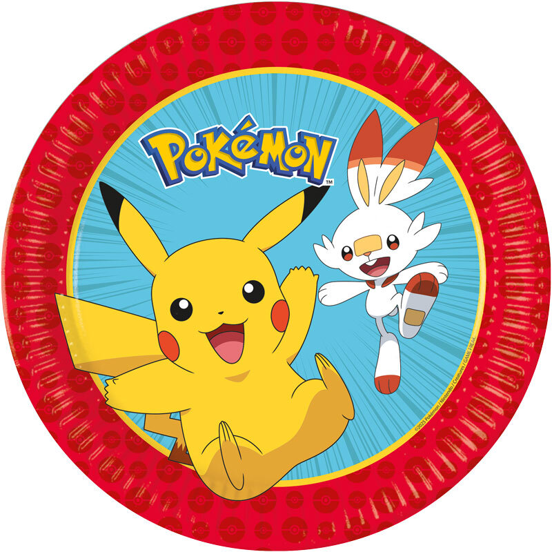 Pokémon - Pappteller 23 cm, 8er-Pack