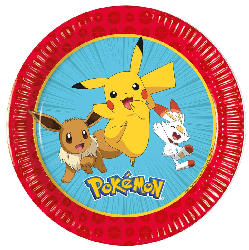Pokémon - Kuchenteller 20 cm, 8er-Pack