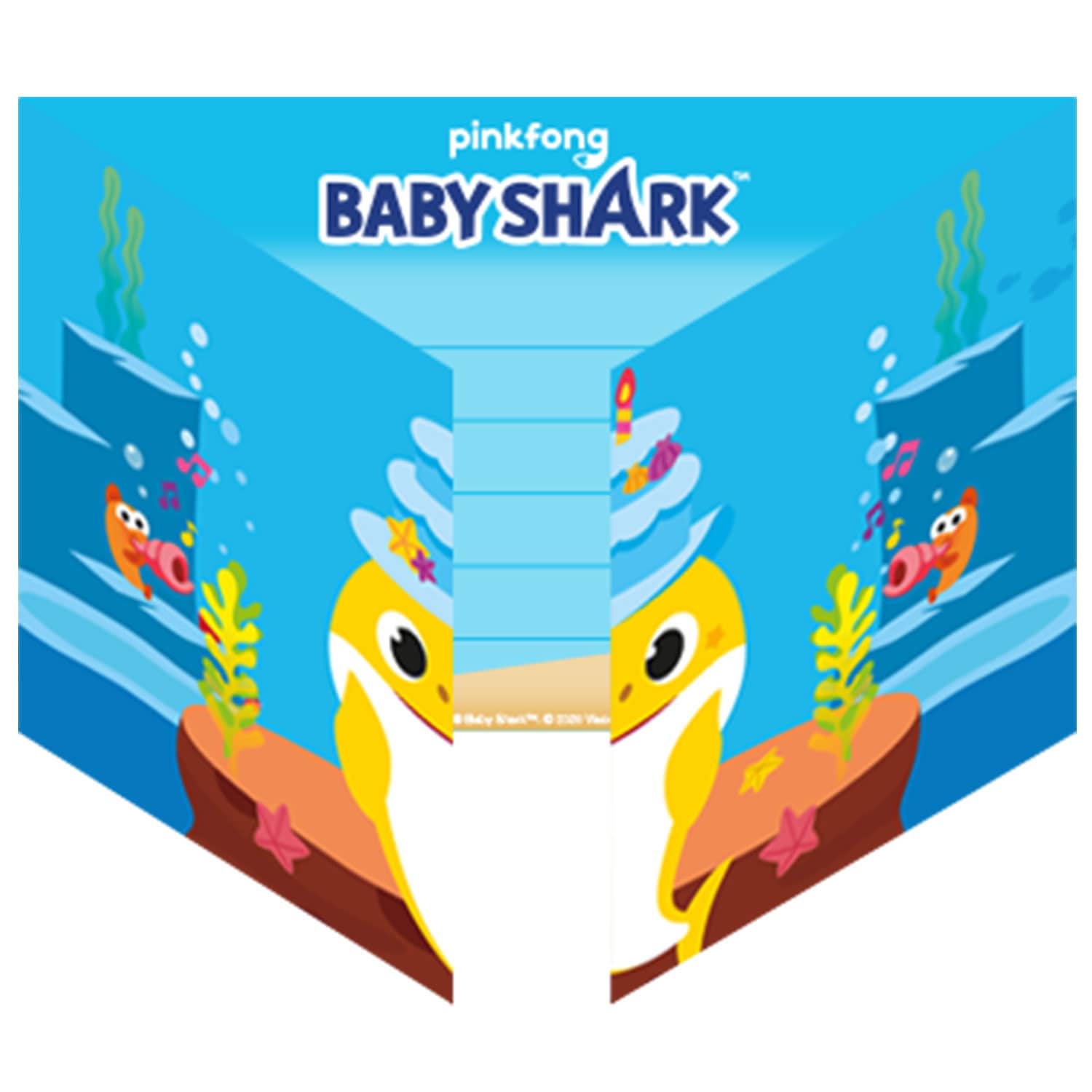 Baby Shark - Einladungskarten 8er-Pack