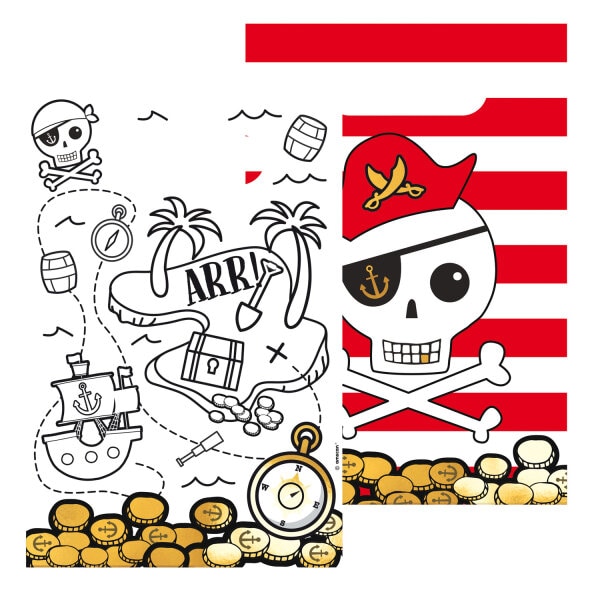 Piratenkarte - Geschenktüten aus Papier 8er-Pack