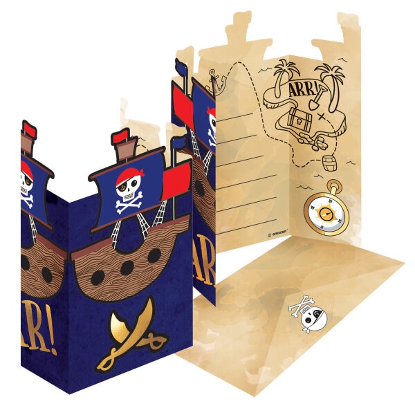 Pirates Map - Einladungskarten 8er Pack