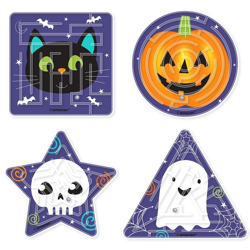 Halloween Labyrinthspiel 4er-Pack