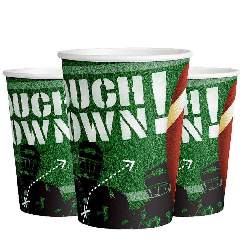 Amerikanischer Fußball - Pappbecher 8er-Pack