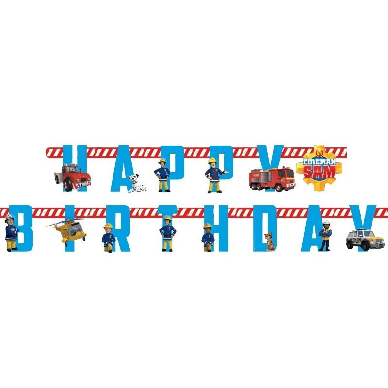 Feuerwehrmann Sam - Girlande Happy Birthday 180 cm
