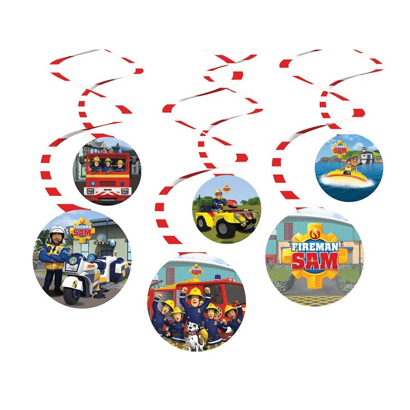 Feuerwehrmann Sam - Deko-Spiralen 6er-Pack