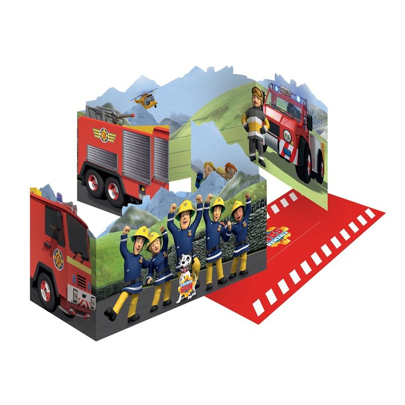 Feuerwehrmann Sam - Einladungskarten mit Briefumschläge 8er-Pack
