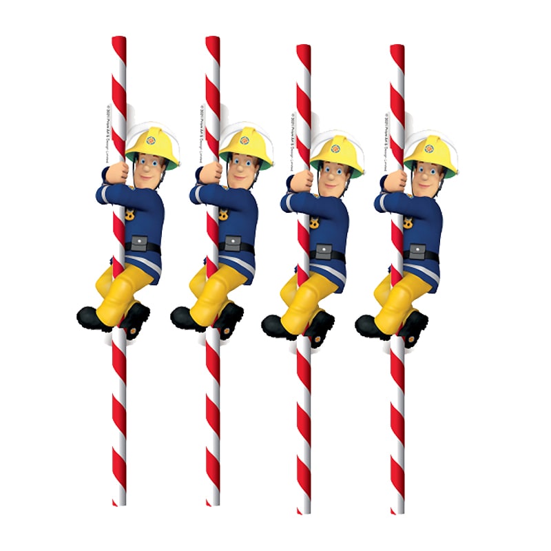 Feuerwehrmann Sam - Papierstrohhalme 8er-Pack