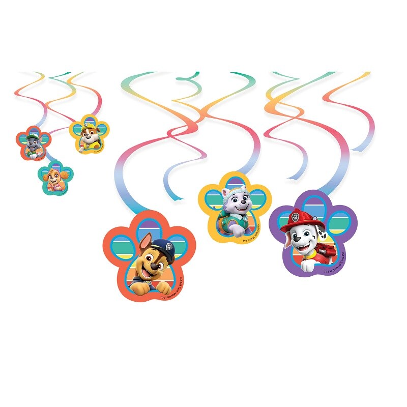 Paw Patrol Party - Deko-Spiralen 6-er Pack