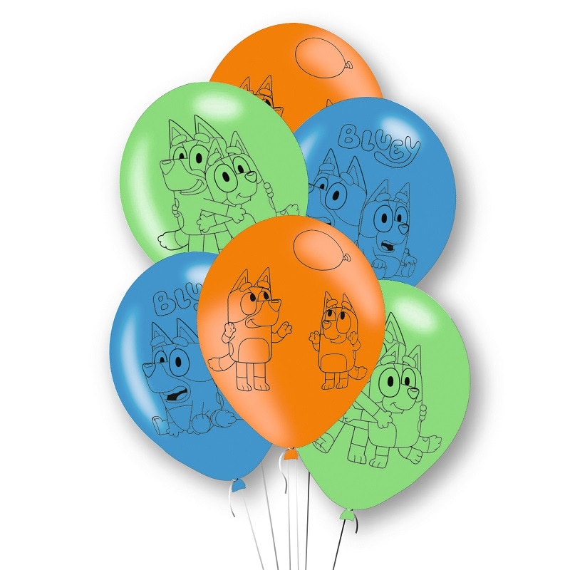 Bluey - Luftballons 6er Pack